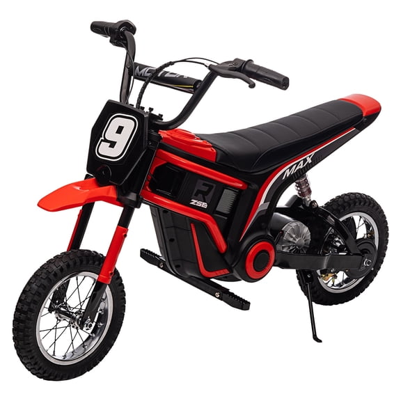 Shininglove 24V 10Ah Electric Dirt Bike, 350W Strong Motor Car up to 14.29mph for Kids Teens 13+ Yrs Old, Max Weight 135 lbs(Red, No.9)