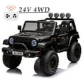 thumbnail image 1 of Shininglove 24V Battery Powered Ride-on Car with Remote Control, 4WD Powered Off-Road UTV Toy Car with LED Lights, MP3 & Back Storage(Black), 1 of 7