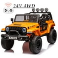 thumbnail image 1 of Shininglove 24V Battery Powered Ride-on Car with Remote Control, 4WD Powered Off-Road UTV Toy Car with LED Lights, MP3 & Back Storage(Orange), 1 of 7