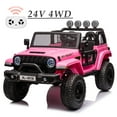 thumbnail image 1 of Shininglove 24V Battery Powered Ride-on Car with Remote Control, 4WD Powered Off-Road UTV Toy Car with LED Lights, MP3 & Back Storage(Pink), 1 of 7