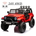 thumbnail image 1 of Shininglove 24V Battery Powered Ride-on Car with Remote Control, 4WD Powered Off-Road UTV Toy Car with LED Lights, MP3 & Back Storage(Red), 1 of 7