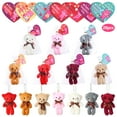 thumbnail image 1 of Shininglove 28 Pack Valentines Day Gift Cards for Kids with Bear Plush Toys Keychains for Valentines Party Favor Supplies, Classroom Exchange, 1 of 7