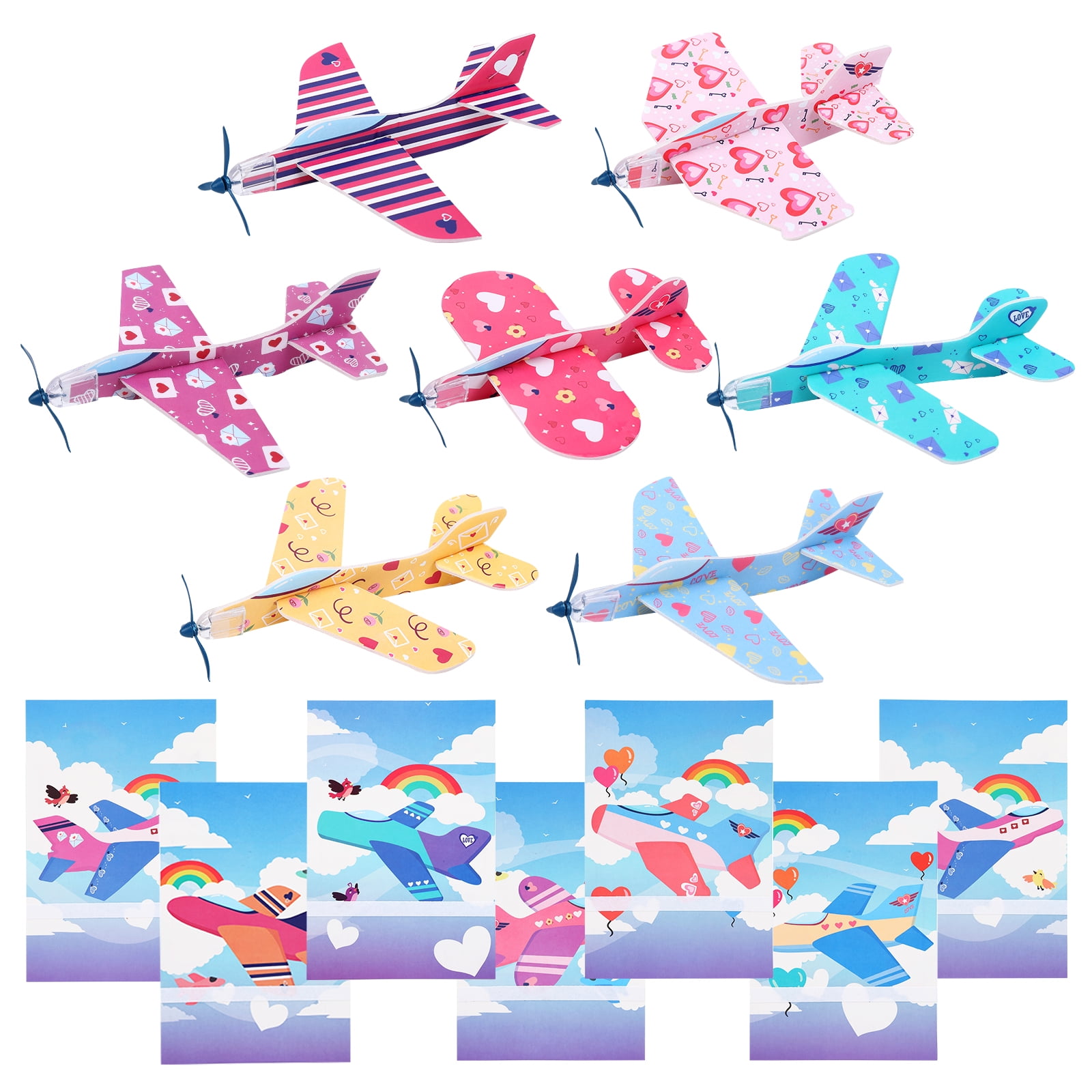 Shininglove 28 Pack Valentines Greeting Cards with Foam Airplanes for ...