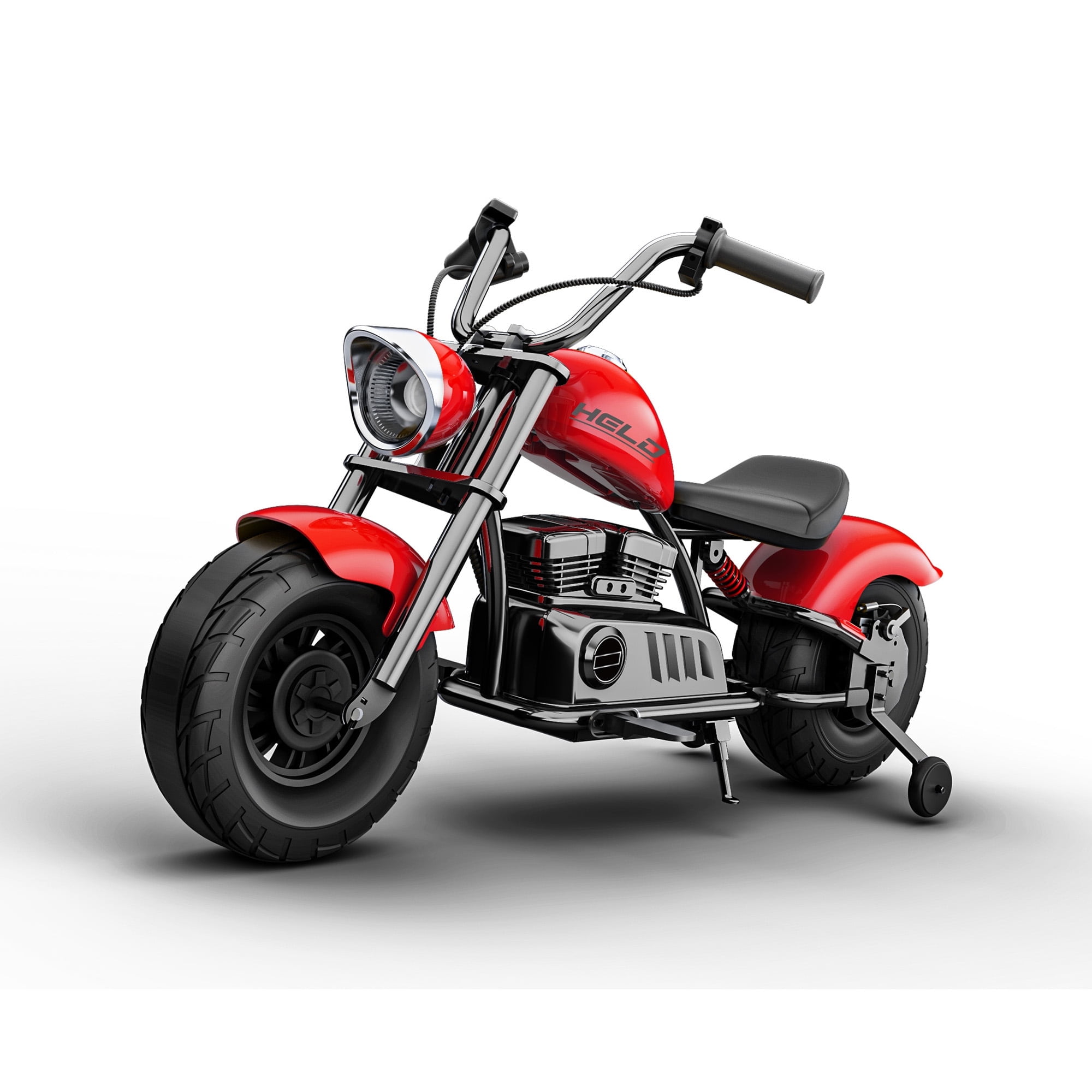 Kids Electric Off-Road Motorcycle, 36V 350W Ride On Electric Motorcycle With Training Wheels, Spring Suspension, Led, Music, White