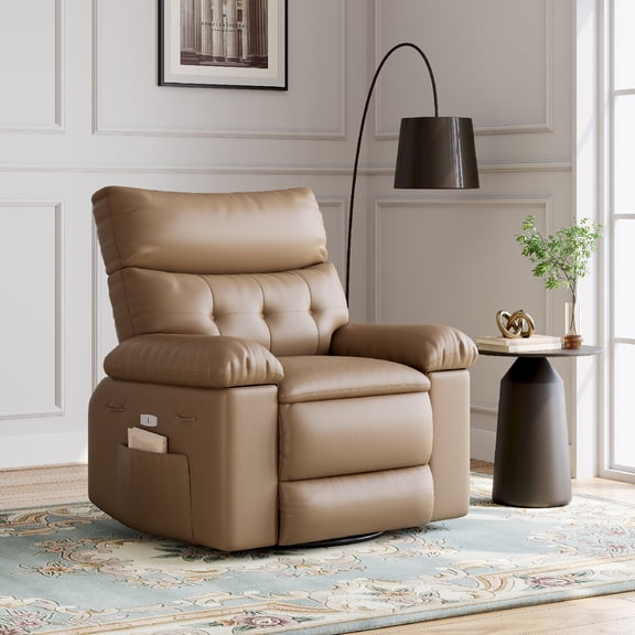 Shininglove 400LB PU Leather Recliner Chair w/Overstuffed Padding – Manual Recliner for Living Room, Bedroom | Oversized Comfort, 22" Seat