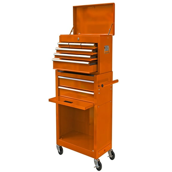 Shininglove 8 Drawer Rolling Tool Chest, Tool Box with Wheels, Removable Tool Box on Wheels, Tool Storage Cabinet with Locking System, Tool Cart Garage Factory Workshop