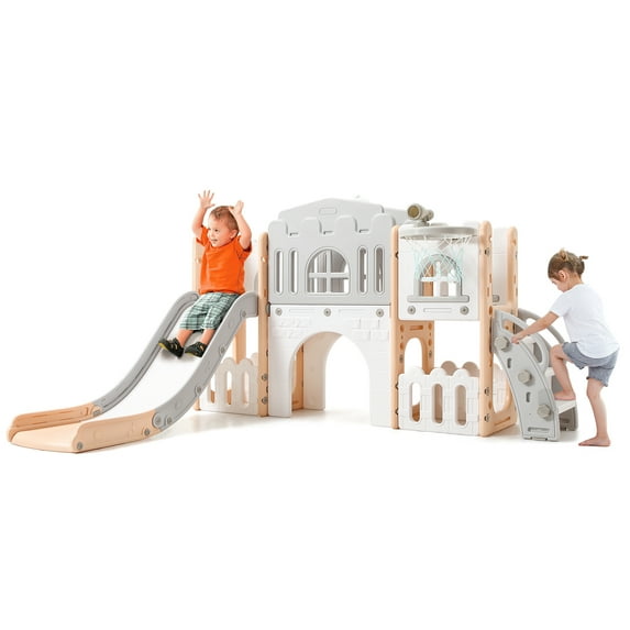 Shininglove 8-in-1 Toddler Indoor Playground with Slide for Ages 1-3 Baby