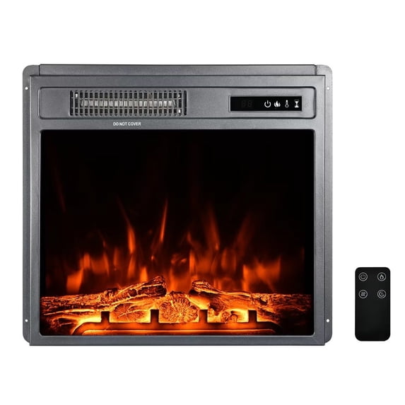 Shininglove Electric Fireplace with Overheating Protection &, Remote Control, Black