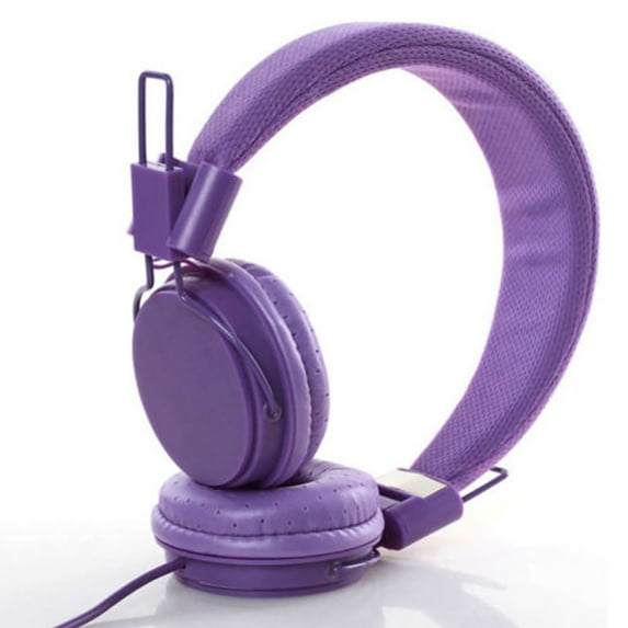 Shininglove Headphones with Microphone on Ear Stylish Headband Earphones Gifts for Kids, Purple
