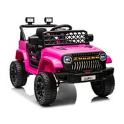 Shininglove Kids 12V Electric Ride on Toy Car with Remote Control, Spring Suspension, LED Light & Music Player