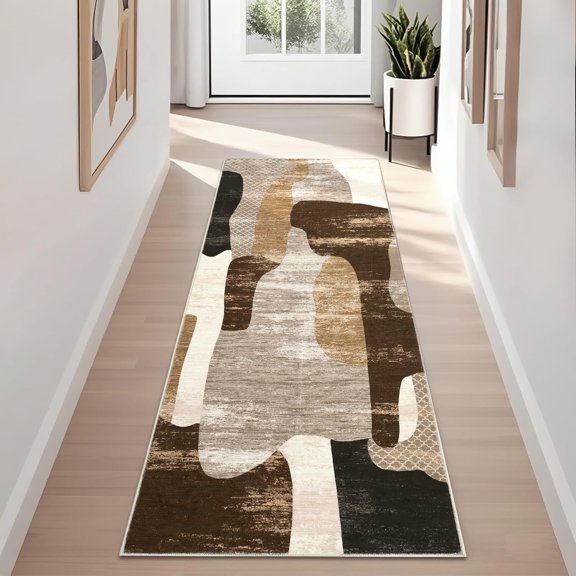Shininglove Modern Abstract Area Rugs for Living Room, Non-Slip, Washable, Low Pile, Stain-Resistant Contemporary Indoor Carpet for Bedroom Dining Room Home Office