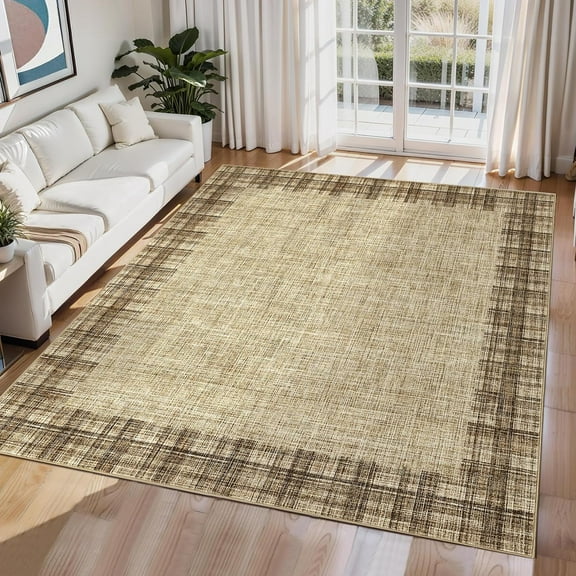 Shininglove Modern Soft Plaid Washable Area Rugs for Home Office