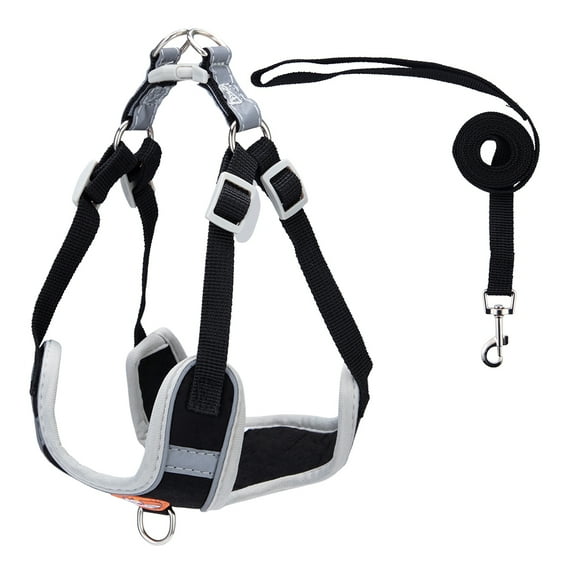 Shininglove Reflective Dog Harness with D-Ring Chest Strap for Small Medium Dog, Black, Small