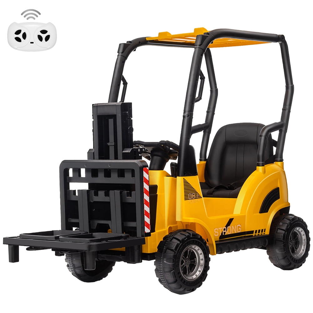 Shininglove Ride on Forklift Vehicle, 12V Kids Forklift Ride on Cars with Remote Control, Tent ...