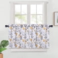 thumbnail image 1 of Shininglove Short Curtains 24 inch, Light Filtering Kitchen Window Curtain Sets for Bathroom, 27" x 24", Yellow/Grey, Set of 2, 1 of 7