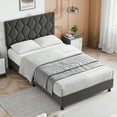 thumbnail image 1 of Shininglove Upholstered Bed Frame with Adjustable Headboard - Twin XL Diamond Tufted Platform Bed, Wood Slat Support, Noise-Free, 1 of 9
