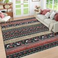 thumbnail image 1 of Shininglove Vintage Floral Striped Washable Living Room Area Rugs, Low Pile Carpet with Non-Slip Backing for Dining Bedroom Home Office, 1 of 9