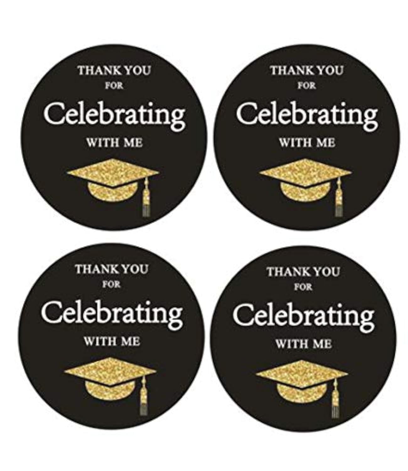 Graduation Sticker Shiningparty 2 Round 50 IFF17 Pack Graduation Stickers Graduation Thank ...