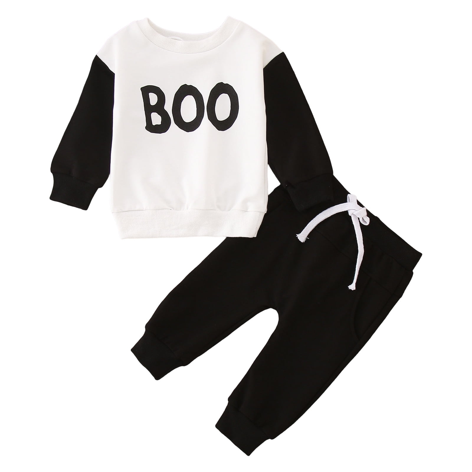 Shiningupup Toddler Baby Boys Long Sleeve Letter Prints Tops and Pants Child Kids 2Pcs Set