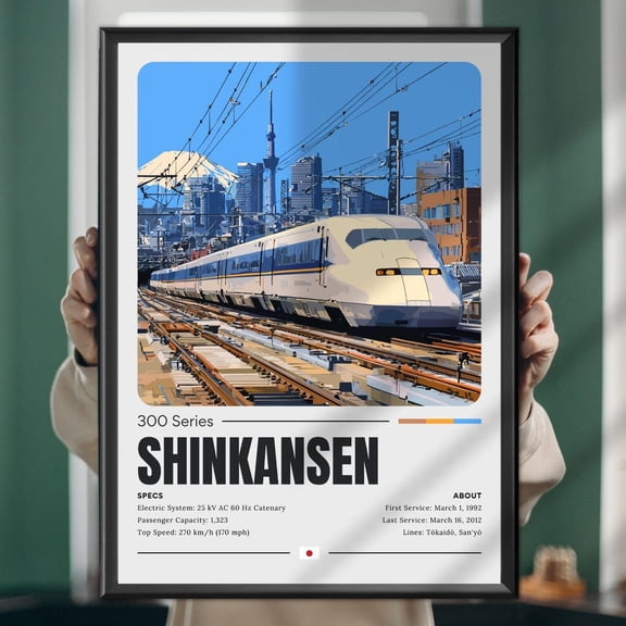 Shinkansen 300 Series Details High-Speed Train Art Japanese Railway Engineering Print UNFRAMED PAPER POSTER, Home Decor, Vintage Gift, Living Room Dercor