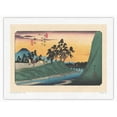 thumbnail image 1 of Shinmachi-shuku Station - from Sixty-nine Stations of Kiso Road - Vintage Japanese Ukiyo-e Woodblock Print by Hiroshige, Eisen c.1800s - Japanese Unryu Rice Paper Art Print (Unframed) 18 x 24 in, 1 of 4