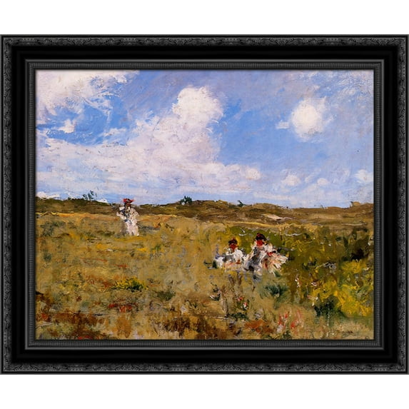 Shinnecock Landscape 23x20 Black Ornate Wood Framed Canvas Art by Chase, William Merritt
