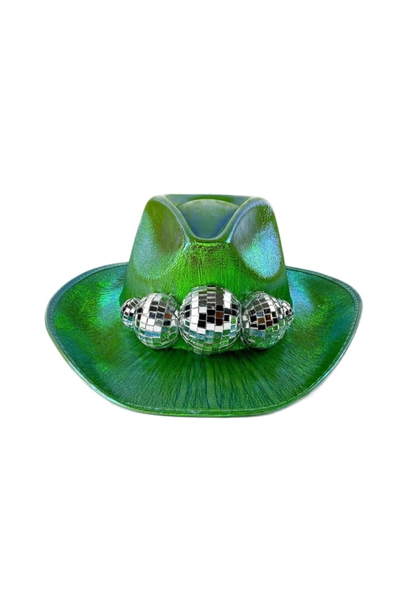 Shinning Cowboy Hat All-Match Disco Decors Hat for Adult Nightclub Dancing Cool Breathable Cowboy Hat Unisex