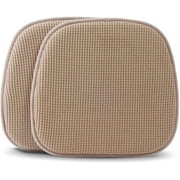 Shinnwa Kitchen Chair Cushions Set of 2 Soft Velvet Non Slip Dining Chair Pads Seat Cushions, 15 x 16 inch, Brown