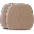 thumbnail image 1 of Shinnwa Chair Cushion Pads Set of 2 Non Slip U-Shaped Kitchen Chair Dining Room Seat Cushions Soft Plaid Velvet Cover [15 x 16 inches] Brown, 1 of 8