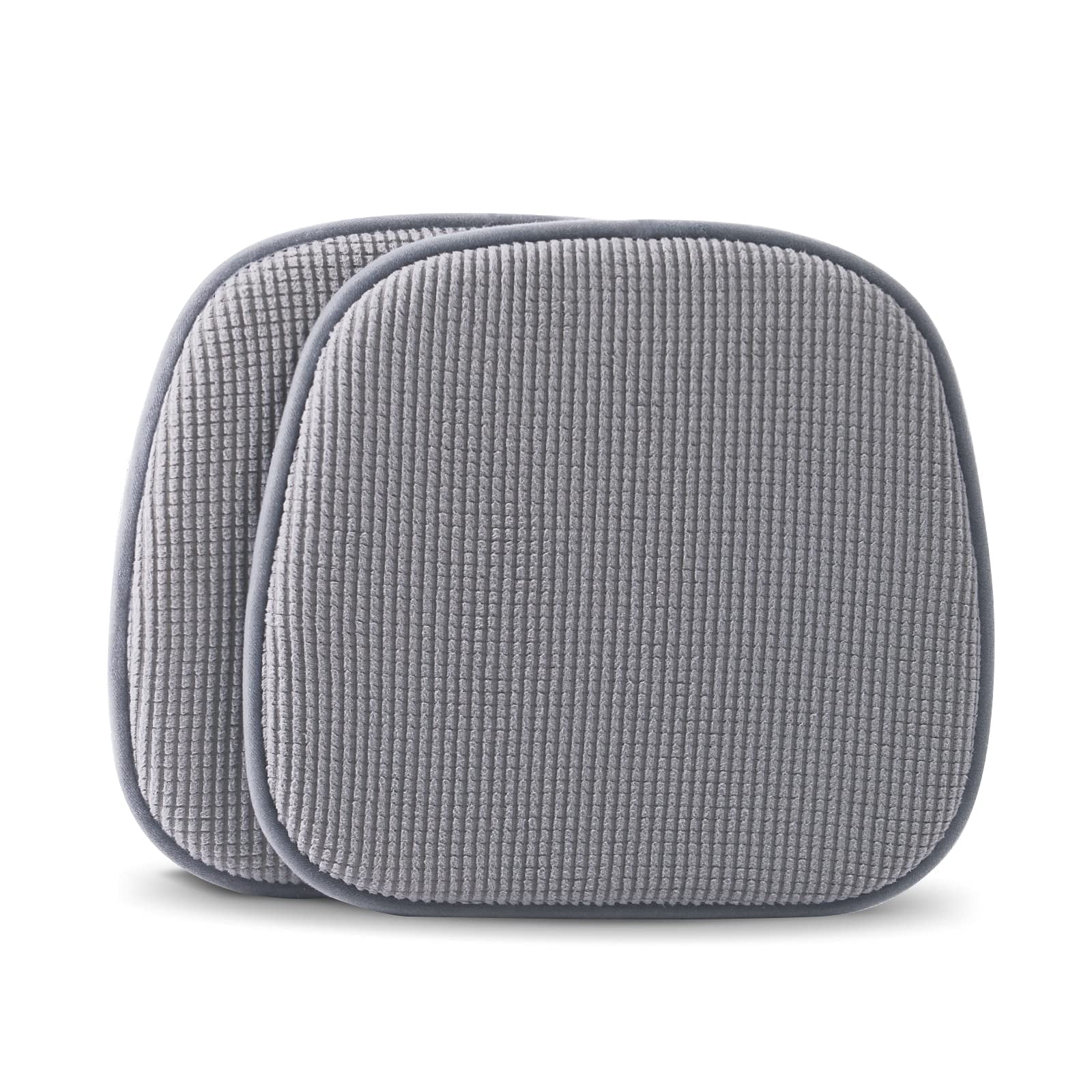 Shinnwa Kitchen Chair Cushions Set of 2 Soft Velvet Non Slip Dining Chair Pads Seat Cushions, 15 x 16 inch, Gray