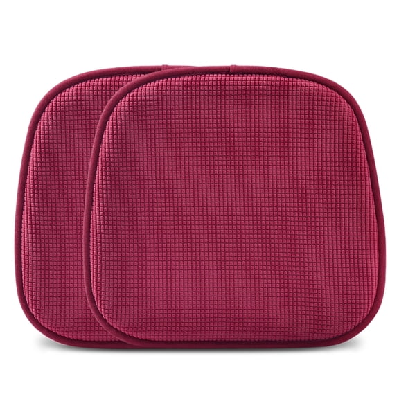 Shinnwa Kitchen Chair Cushions Set of 2 Soft Velvet Non Slip Dining Chair Pads Seat Cushions, 15 x 16 inch, Red