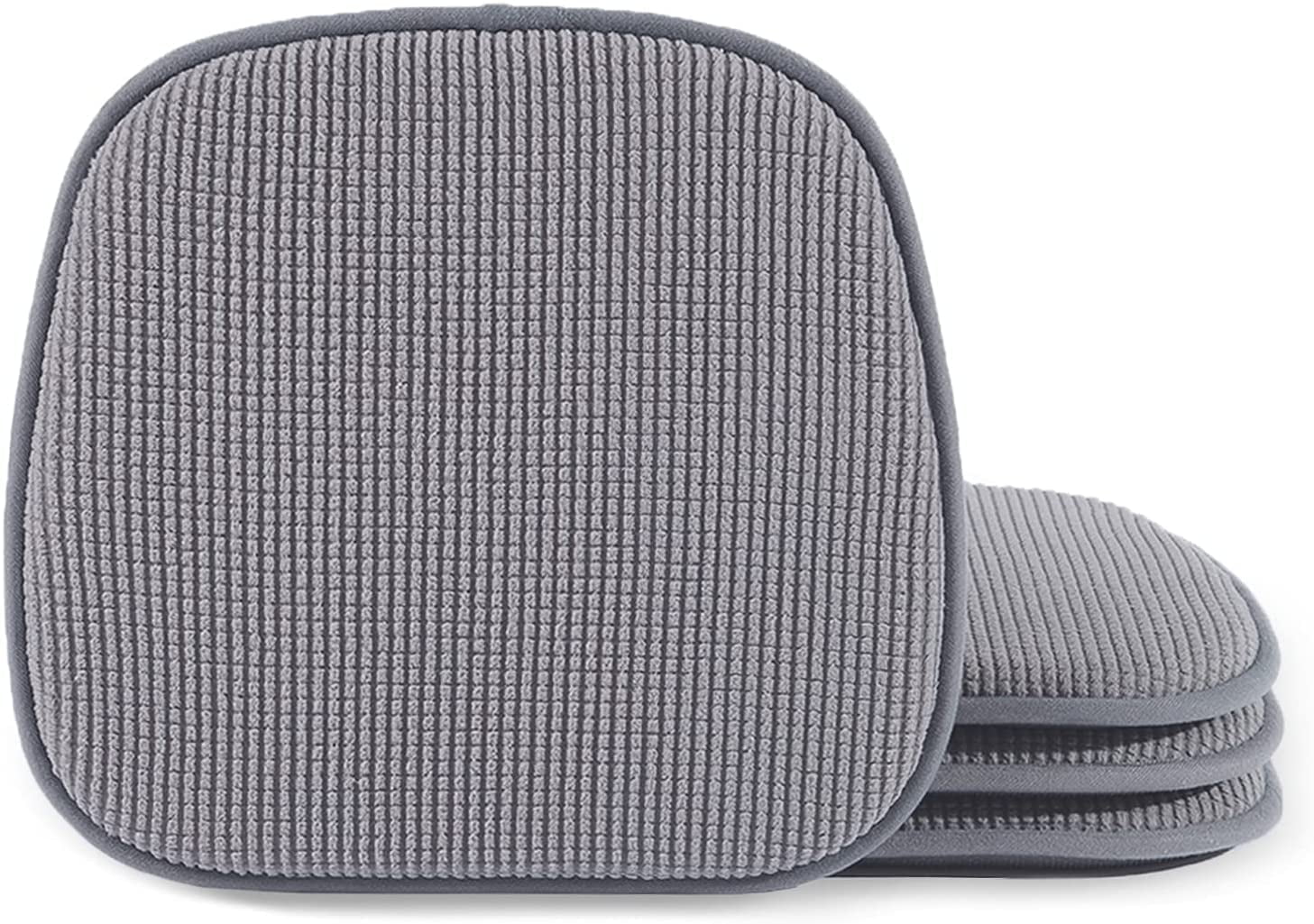 Gray Short Plush U-Shaped Dining Chair Cushions Set of 4