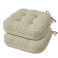 thumbnail image 1 of Shinnwa Chair Cushions 3.5" Thick Tufted Memory Foam Kitchen Chair Cushions Set of 2 Dual-layer Indoor Seat Cushions, 16.5" X 16.5", Non-Slip, Beige, 1 of 6