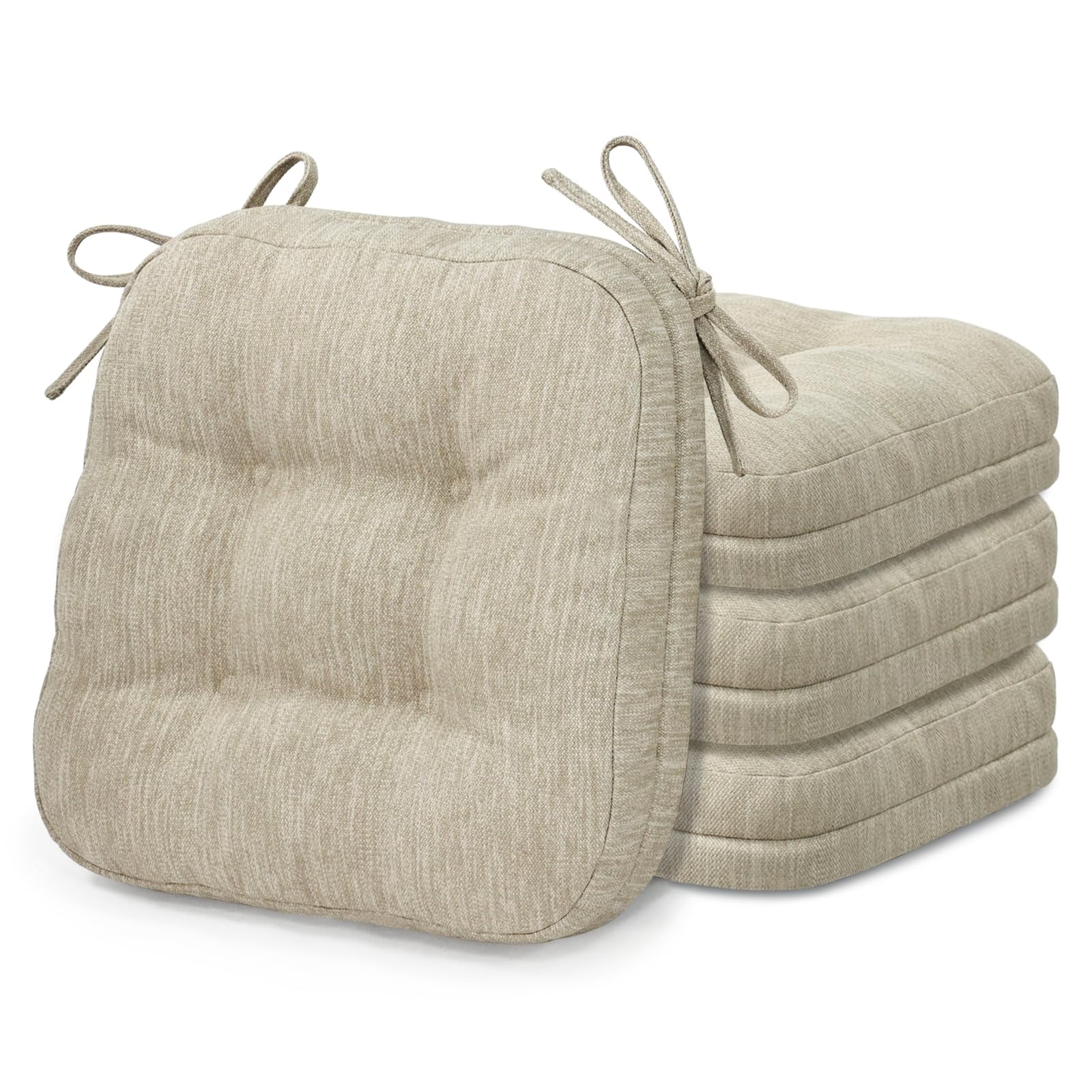 "Shinnwa Tufted Dining Chair Cushions with Ties, 3.5"" Thick Dual-Layer ...