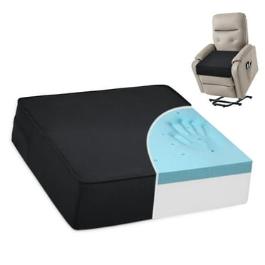 Shinnwa Extra Large Recliner Cushion for Elderly Dual-layer Memory Foam Seat Cushion 20 x 20 x 5 Inch Thick Riser Chair Cushion for Couch Armchair, Black