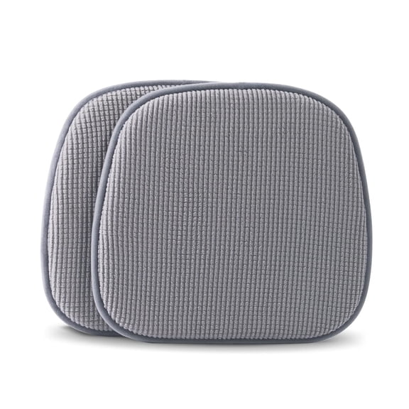 Shinnwa Kitchen Chair Cushions Set of 2 Soft Velvet Non Slip Dining Chair Pads Seat Cushions, 15 x 16 inch, Gray