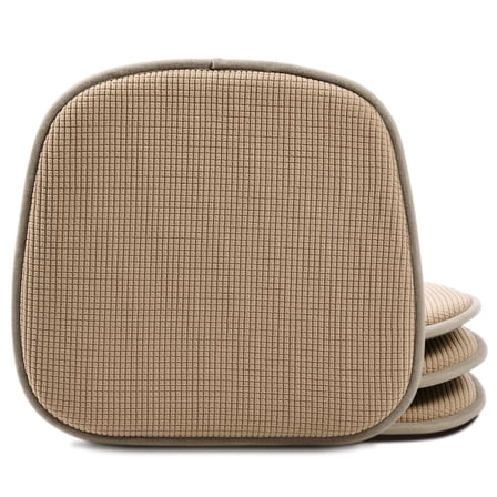 Shinnwa Kitchen Chair Cushions Set of 4 Soft Velvet Non Slip Chair Pad Cushions 15 x 16 inch Brown