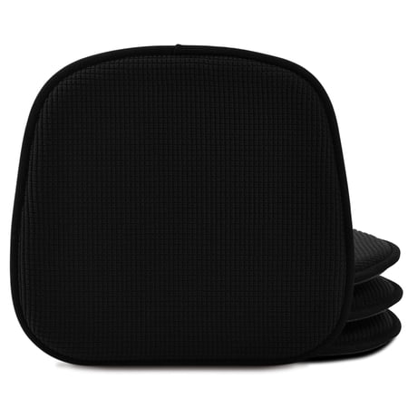 Shinnwa Kitchen Chair Cushions Set of 4 Soft Velvet Non Slip Dining Chair Pads Seat Cushions 15 x 16 inch, Black
