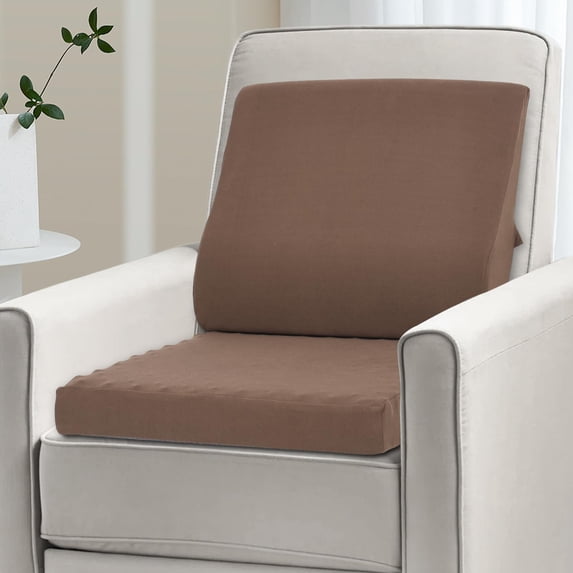 Shinnwa Recliner Cushion with Lumbar Support Pillow Egg Crate Foam Reduce Fatigue Extra Large Seat Cushion with Back Support for Elderly, Brown