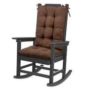 Shinnwa Rocking Chair Cushion Tufted Seat Cushions Set Non-Slip for Indoor Living Room, Brown