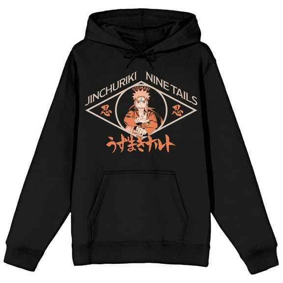 Shinobi Uzumaki with Kanji Men's Black Hoodie - M