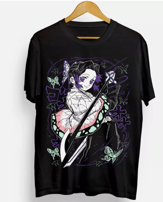 T-Shirt Anime Shinobu Kocho (Demon Slayer) - Imprimé Multicolore, Coton - Tailles S à 5XL