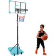 thumbnail image 1 of Shinpt 5.6-7ft Portable Basketball Hoop Outdoor, 28 Inch Kids/Youth Basketball Hoop, Outdoor Portable Basketball Goal System with Stable Base and Wheels, Blue, 1 of 7