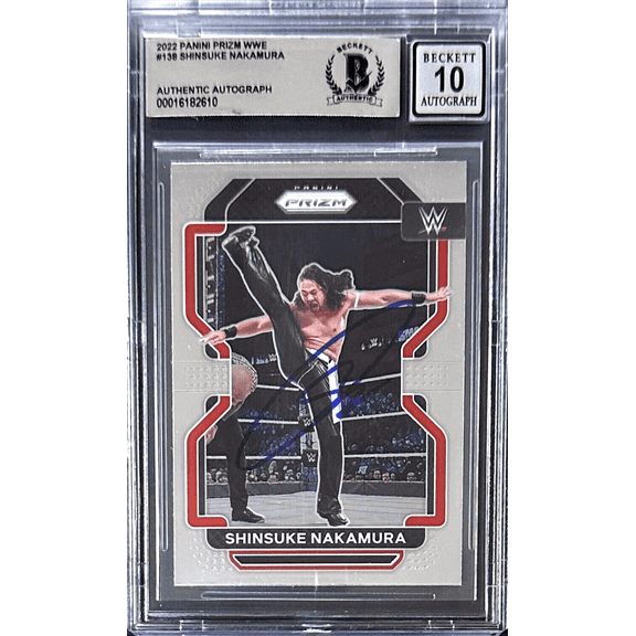 Shinsuke Nakamura Signed 2022 Panini Prizm WWE Card #138 Beckett 16182610