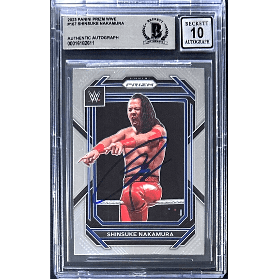 Shinsuke Nakamura Signed 2023 Panini Prizm WWE Card #167 Beckett 16182611