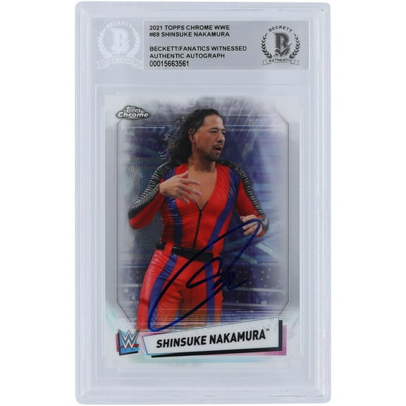 Shinsuke Nakamura WWE Autographed 2021 Topps Chrome #69 Beckett Fanatics Witnessed Authenticated Card - Fanatics Authentic Certified