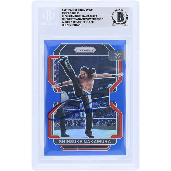 Shinsuke Nakamura WWE Autographed 2022 Panini Prizm Blue Prizm #138 #/199 Beckett Fanatics Witnessed Authenticated Card - Fanatics Authentic Certified