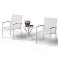 thumbnail image 1 of 3 Pieces Outdoor Patio Bistro Sets, Textilene Fabric Small Patio Furniture Set, Front Porch Chairs Conversation Set with Table for Lawn, Garden, Balcony, Poolside (White), 1 of 10