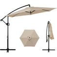 thumbnail image 1 of Patio Offset Umbrella with Easy Tilt Adjustment,Crank and Cross Base, Outdoor Cantilever Hanging Umbrella, Sunshade Umbrella Canopy, Khaki, 1 of 8