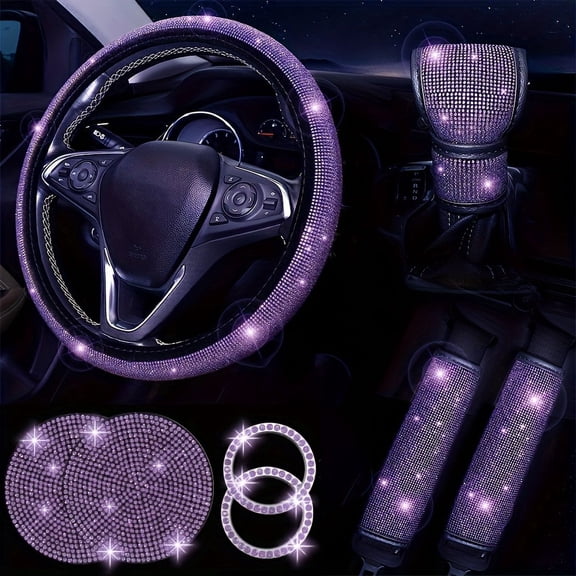Shiny Artificial Rhinestone Car Interior Decoration 8pcs Set, Stylish All-Season Accessories for Your Vehicle, Vehicle Decor, Interior Embellishment, Shiny Accents, Rhinestone Design